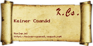 Keiner Csanád névjegykártya